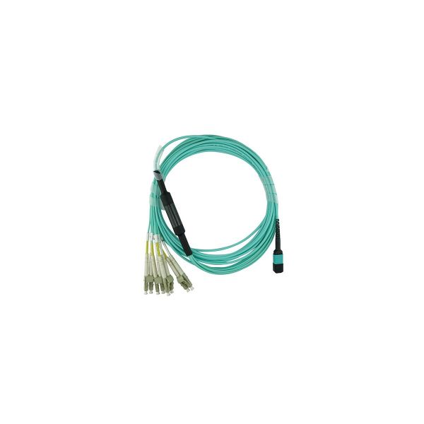 Extreme Networks 9380014-30M kompatibles MPO-4xLC Multimode OM3 Patchkabel 30 Meter