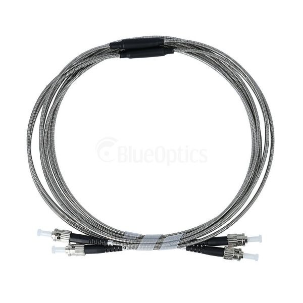 BlueOptics stahlarmiertes Duplex LWL Patchkabel ST-ST Multimode OM3 20 Meter