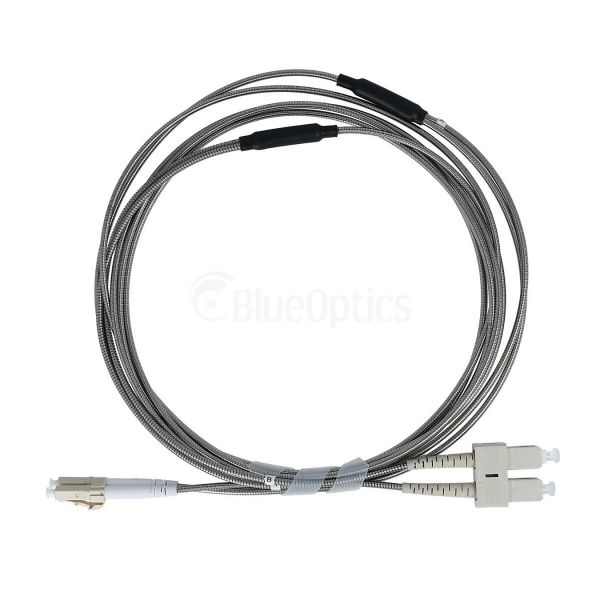 BlueOptics stahlarmiertes Duplex LWL Patchkabel LC-SC Multimode OM4 0.5 Meter