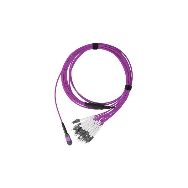 BlueOptics LWL MPO/8xLC Duplex Breakout Kabel OM4 1 Meter